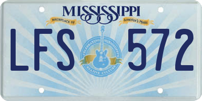 MS license plate LFS572