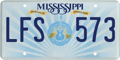 MS license plate LFS573