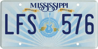 MS license plate LFS576