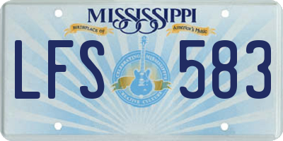 MS license plate LFS583