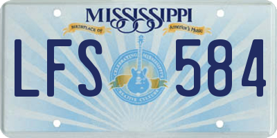 MS license plate LFS584