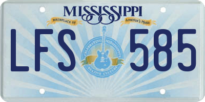 MS license plate LFS585