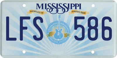MS license plate LFS586