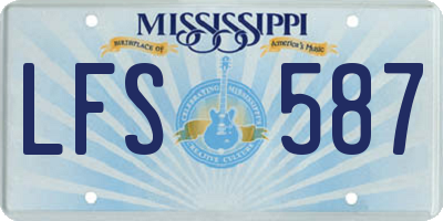 MS license plate LFS587