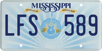MS license plate LFS589