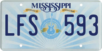 MS license plate LFS593