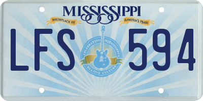 MS license plate LFS594