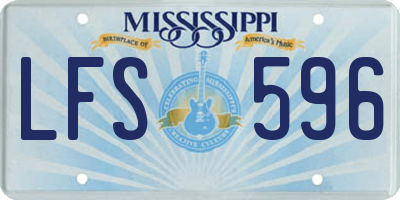 MS license plate LFS596