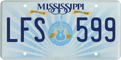 MS license plate LFS599