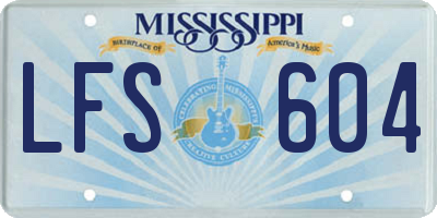 MS license plate LFS604