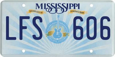 MS license plate LFS606