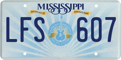 MS license plate LFS607