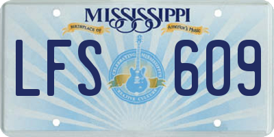 MS license plate LFS609