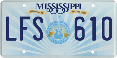 MS license plate LFS610
