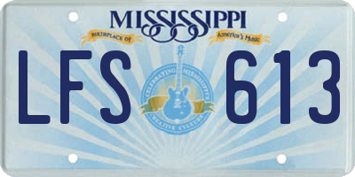 MS license plate LFS613
