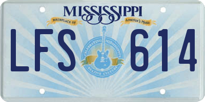 MS license plate LFS614