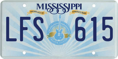 MS license plate LFS615