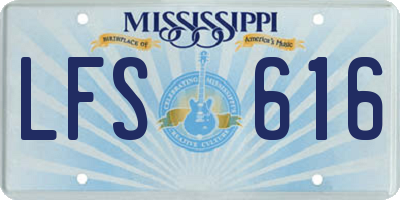 MS license plate LFS616