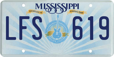 MS license plate LFS619