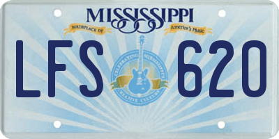 MS license plate LFS620