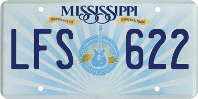 MS license plate LFS622