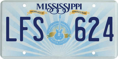 MS license plate LFS624