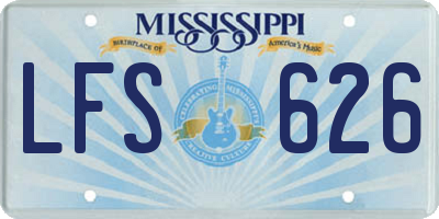 MS license plate LFS626