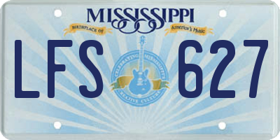 MS license plate LFS627