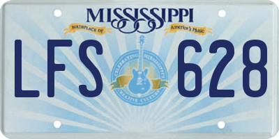 MS license plate LFS628
