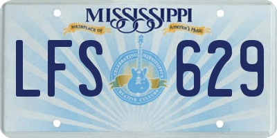 MS license plate LFS629