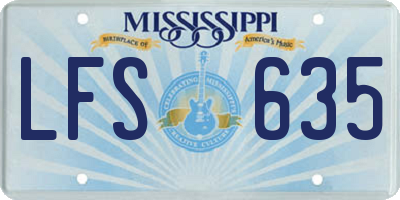 MS license plate LFS635