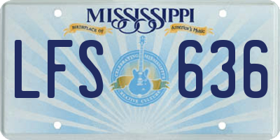 MS license plate LFS636