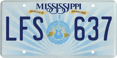 MS license plate LFS637