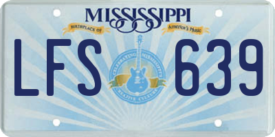 MS license plate LFS639