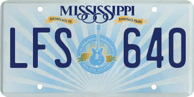 MS license plate LFS640