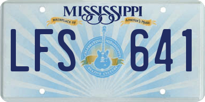 MS license plate LFS641