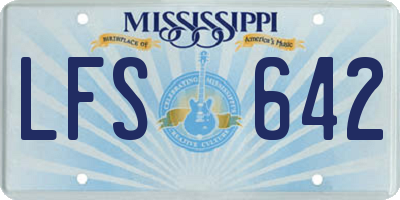 MS license plate LFS642