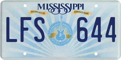MS license plate LFS644
