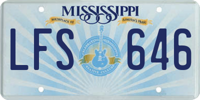 MS license plate LFS646
