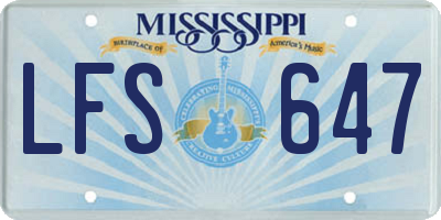 MS license plate LFS647