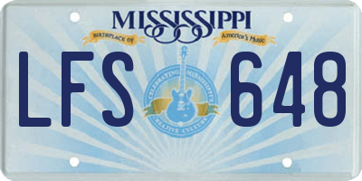 MS license plate LFS648