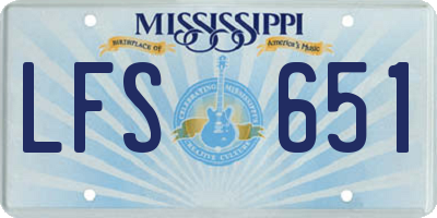 MS license plate LFS651