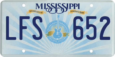 MS license plate LFS652