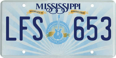 MS license plate LFS653