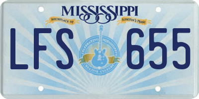 MS license plate LFS655