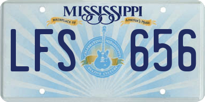 MS license plate LFS656
