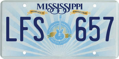 MS license plate LFS657