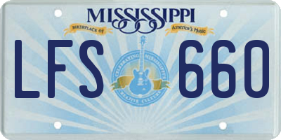 MS license plate LFS660
