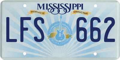 MS license plate LFS662