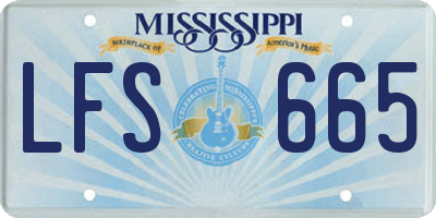 MS license plate LFS665